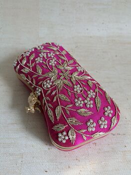 Hot Pink Frog Clasp Clutch, 2 of 12