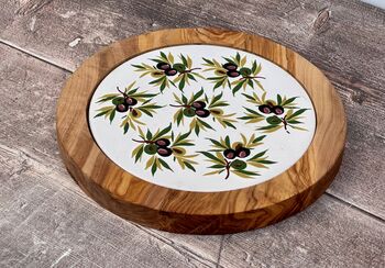 Olive Patterned Olive Wood Serving/Cheese Board, 4 of 4