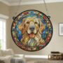 Golden Retriever Stained Glass Effect Suncatcher, thumbnail 4 of 6