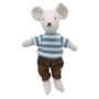 Little Linen Boy Mouse In Brown Trousers, thumbnail 5 of 5