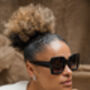 Black Chunky Oversized Statement Butterfly Sunglasses, thumbnail 2 of 2