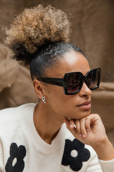 Black Chunky Oversized Statement Butterfly Sunglasses, 2 of 2