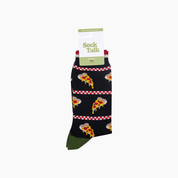 Pizza Slice Bamboo Socks In Black, 4 of 4