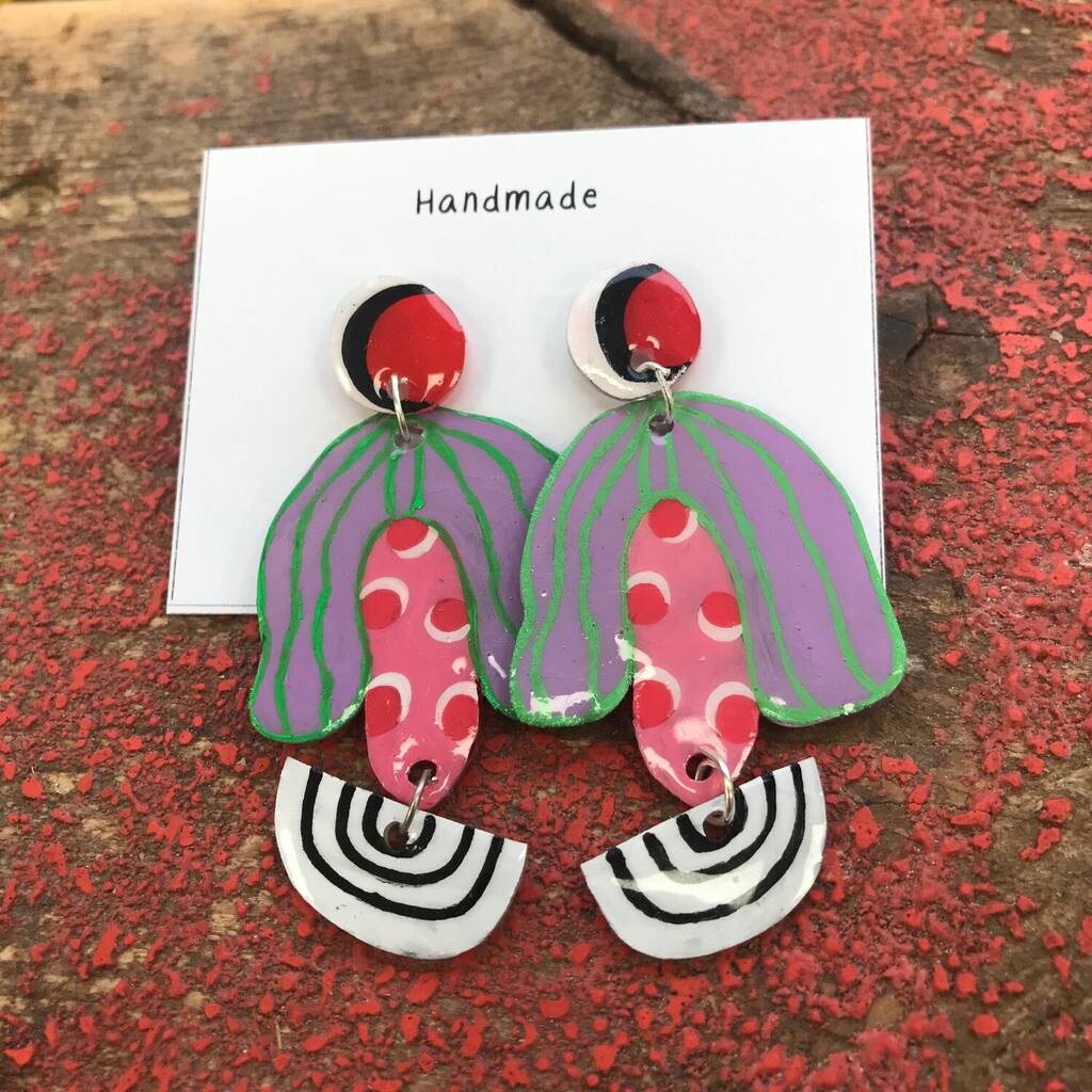 Abstract Flower Earrings, 1 of 2