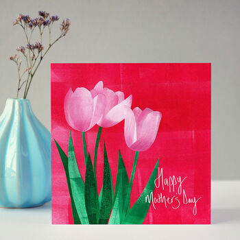 Pink Tulips Mother's Day Card, 6 of 6