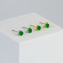 Sterling Silver Green Crystal Stud Earrings, thumbnail 1 of 5
