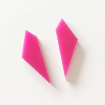 Hot Pink Geometric Shard Earrings, 2 of 3