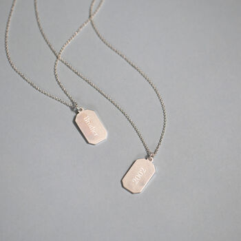 Sterling Silver Personalised Tag Necklace Silver, 2 of 7