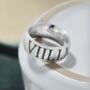 Roman Numerals 10mm Wide Personalised Silver Ring, thumbnail 3 of 11