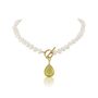 Mustique Pearl Necklace With Lavender Chalcedony Drop, thumbnail 5 of 6