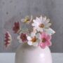 Fuchsia, White And Gold Ceramic Flower Bouquet, thumbnail 1 of 12