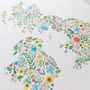 Floral Map Of The British Isles Greeting Card, thumbnail 2 of 2