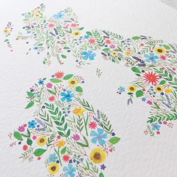 Floral Map Of The British Isles Greeting Card, 2 of 2