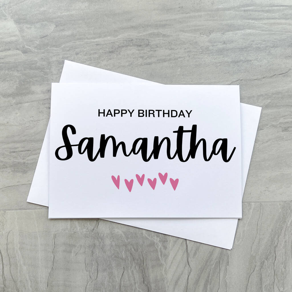 Large Print Personalised Love Heart Birthday Card By Dotty About Braille