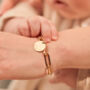18k Gold Plated Personalised Disc Link Chain Bracelet, thumbnail 2 of 6