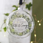 Christmas Engagement Wreath Glass Bauble, thumbnail 1 of 3