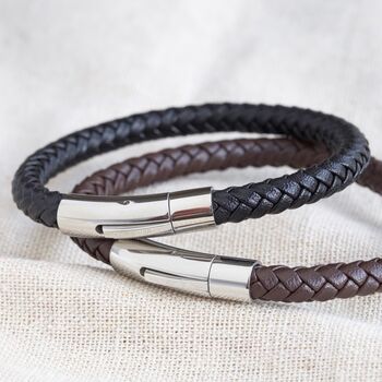 Men's Personalised Vegan Leather Bracelet, 3 of 9