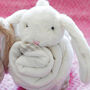 Cream Bunny Toy Soother With Engraved Heart, thumbnail 4 of 6