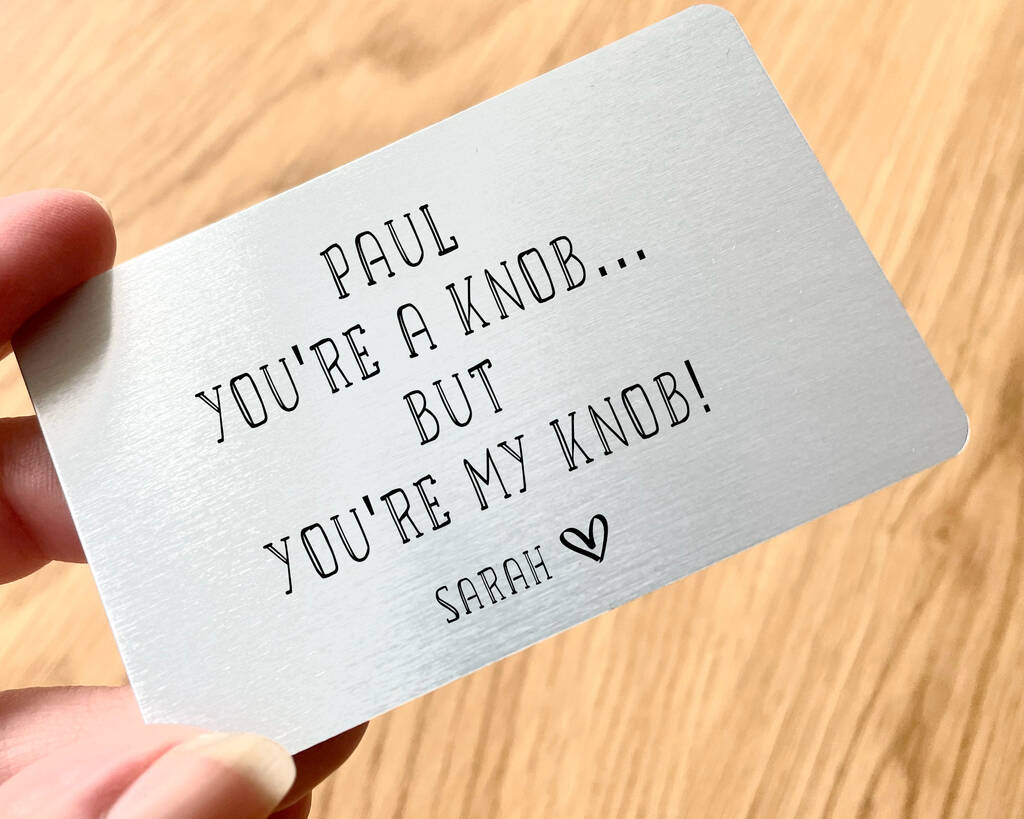 Personalised Funny Metal Wallet Card Gift By Beespoked Studio