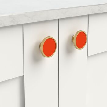 Red Shade Cupboard Drawer Door Cabinet Knobs Handles, 9 of 12