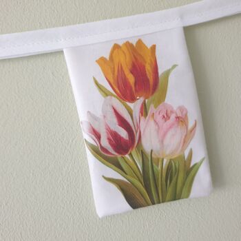 Tulip Flower Illustration Fabric Bunting Garland, 3 of 5