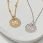 Engraveable Round Necklace Silver Or 18ct Gold Plating, thumbnail 1 of 5