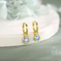 Sterling Silver March Birthstone Aquamarine Hoop Earrings, thumbnail 7 of 11