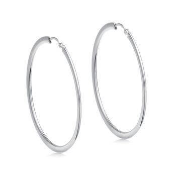 Sterling Silver Hoop Earrings With Slim Profile, 4 of 5