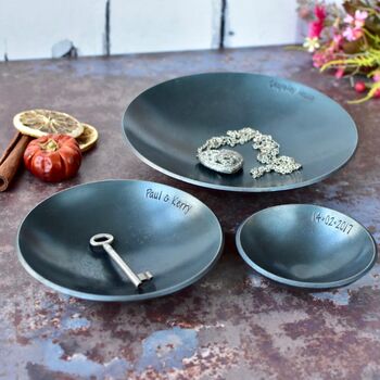 Personalised Three Steel Bowls, 11th Anniversary Gift, 4 of 9