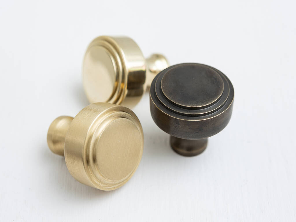 Solid Brass Stepped Kitchen Pull Handles And Knobs By Brass bee
