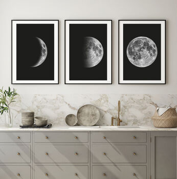 Set Of Three Moon Phases Art Prints For Home, 3 of 6