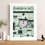 Married In 2025 Map Print, Personalised 1st Paper Wedding Anniversary Gift, thumbnail 4 of 12