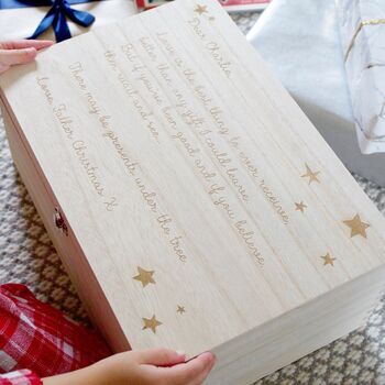 Personalised Wooden Christmas Eve Poem Box, 2 of 3