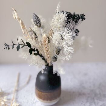 Mini Monochrome Flowers With Vase, 2 of 3