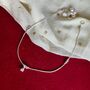 925 Silver Heart Dangle Boho Thin Payal Anklet, thumbnail 2 of 5