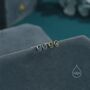 Sterling Silver Tiny Droplet London Blue Cz Stud Earrings, thumbnail 2 of 12