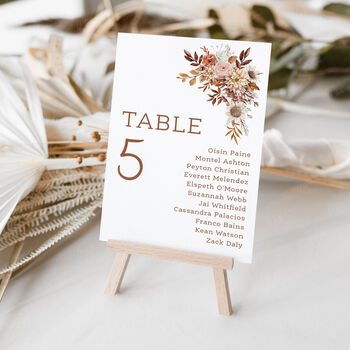 Table Plan Cards With Autumnal Florals, 5 of 7