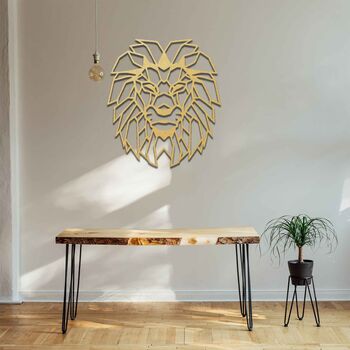 Geomtric Lion Wooden Wall Art Decor, Gift For Home Spaces, 8 of 11