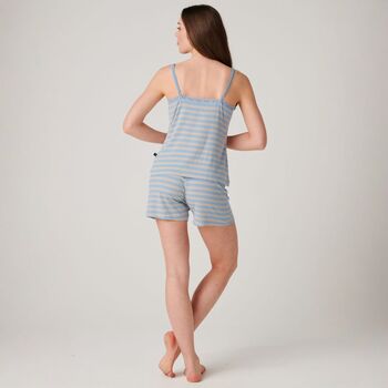 Women's 'Cornish' Bamboo Lace Camisole Short Pyjama Set, 3 of 7