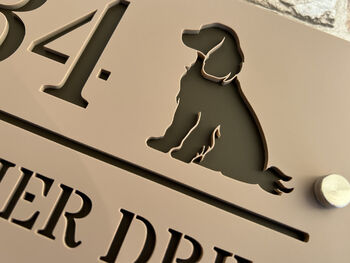 Personalised Spaniel Dog Design House Acrylic Number Sign, 6 of 8