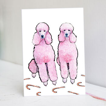 Pink Poodle Christmas Card, 3 of 7