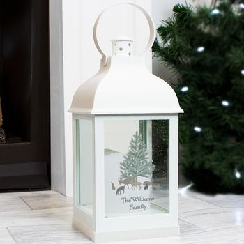 Personalised White Christmas Lantern, 2 of 4