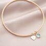 Sterling Silver Heart Charm And Birthstone Twist Bangle, thumbnail 2 of 11