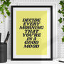 Cheerful 'Good Mood' Retro Typography Motivational Print, thumbnail 1 of 4