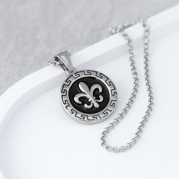 Personalised Men's Fleur De Lis Pendant Necklace, 7 of 7