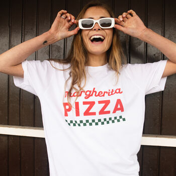 Margherita Pizza Unsiex Slogan T Shirt In White, 2 of 3