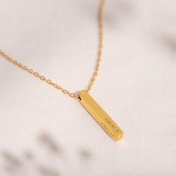 Asta Bar Pendant Personalised Name Necklace, 4 of 12