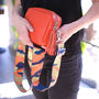 Orange Leather Crossbody Bag With Patterned Strap, thumbnail 3 of 7