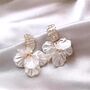 Monaco D’or Gold Crystal Flower Pearl Gift Drop Earrings, thumbnail 2 of 3