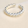 Adjustable Sterling Silver Rope Twist Ring, thumbnail 4 of 5